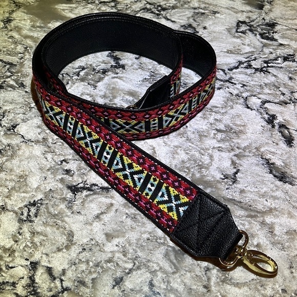 Embroidered Woven Aztec Bag Strap - Picture 2 of 6